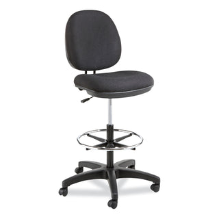 Alera® Interval Series Swivel Task Stool, 33.26" Seat Height, Supports up to 275 lbs, Black Seat/Black Back, Black Base (ALEIN4611)