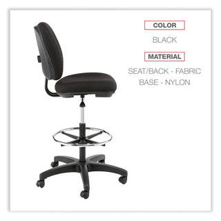 Alera® Interval Series Swivel Task Stool, 33.26" Seat Height, Supports up to 275 lbs, Black Seat/Black Back, Black Base (ALEIN4611)