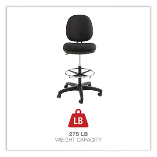 Alera® Interval Series Swivel Task Stool, 33.26" Seat Height, Supports up to 275 lbs, Black Seat/Black Back, Black Base (ALEIN4611)