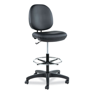 Alera® Interval Series Swivel Task Stool, 33.26" Seat Height, Supports up to 275 lbs, Black Seat/Black Back, Black Base (ALEIN4616)