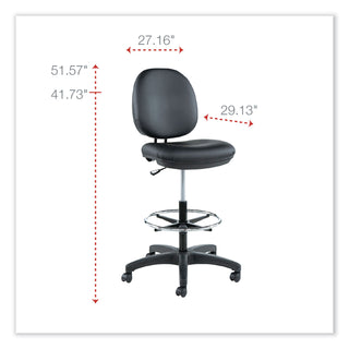 Alera® Interval Series Swivel Task Stool, 33.26" Seat Height, Supports up to 275 lbs, Black Seat/Black Back, Black Base (ALEIN4616)