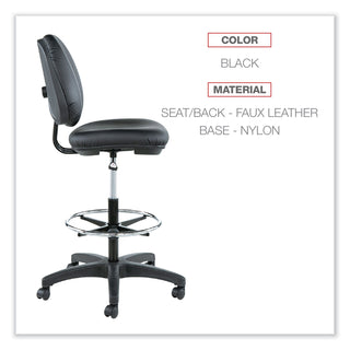Alera® Interval Series Swivel Task Stool, 33.26" Seat Height, Supports up to 275 lbs, Black Seat/Black Back, Black Base (ALEIN4616)