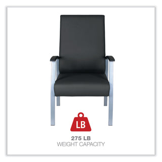 Alera® metaLounge Series High-Back Guest Chair, 24.6'' x 26.96'' x 42.91'', Black Seat/Black Back, Silver Base (ALEML2419)