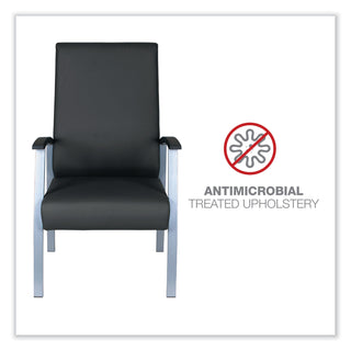 Alera® metaLounge Series High-Back Guest Chair, 24.6'' x 26.96'' x 42.91'', Black Seat/Black Back, Silver Base (ALEML2419)