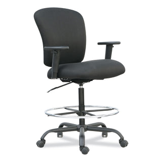 Alera® Mota Series Big and Tall Stool, 32.67" Seat Height, Supports up to 450 lbs, Black Seat/Black Back, Black Base (ALEMT4610)