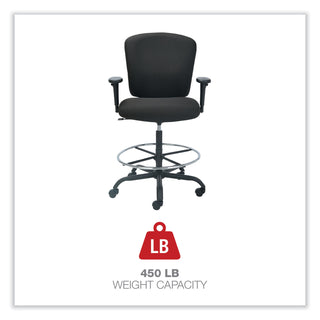 Alera® Mota Series Big and Tall Stool, 32.67" Seat Height, Supports up to 450 lbs, Black Seat/Black Back, Black Base (ALEMT4610)