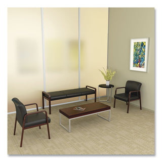 Alera® Reception Lounge WL Series Guest Chair, 24.21'' x 26.14'' x 32.67'', Black Seat/Black Back, Mahogany Base (ALERL4319M)