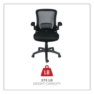 Alera® EB-E Series Swivel/Tilt Mid-Back Mesh Chair, Supports up to 275 lbs, Black Seat/Black Back, Black Base (ALEEBE4217)