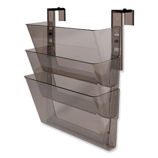 deflecto® DocuPocket Three-Pocket File Set for Partition Walls, Letter, 13 x 7 x 4, Smoke (DEF73502RT)