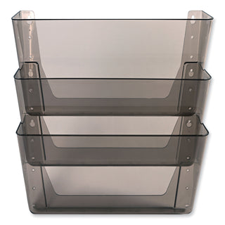deflecto® DocuPocket Three-Pocket File Set for Partition Walls, Letter, 13 x 7 x 4, Smoke (DEF73502RT)
