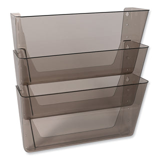 deflecto® DocuPocket Three-Pocket File Set for Partition Walls, Letter, 13 x 7 x 4, Smoke (DEF73502RT)