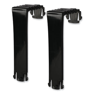 deflecto® Two Break-Resistant Plastic Partition Brackets, 2 5/8 - 4 1/8 Wide Walls, Black (DEF391404)
