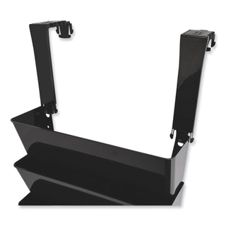 deflecto® Two Break-Resistant Plastic Partition Brackets, 2 5/8 - 4 1/8 Wide Walls, Black (DEF391404)