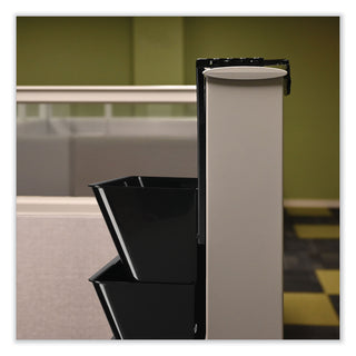 deflecto® Two Break-Resistant Plastic Partition Brackets, 2 5/8 - 4 1/8 Wide Walls, Black (DEF391404)