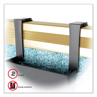 deflecto® Two Break-Resistant Plastic Partition Brackets, 2 5/8 - 4 1/8 Wide Walls, Black (DEF391404)