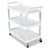 Rubbermaid® Commercial Xtra Utility Cart with Open Sides, Plastic, 3 Shelves, 300 lb Capacity, 40.63" x 20" x 37.81", Off-White (RCP4091CRE)