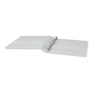 Universal® Slant D-Ring View Binder, 3 Rings, 1" Capacity, 11 x 8.5, White, 12/Carton (UNV207421PK)