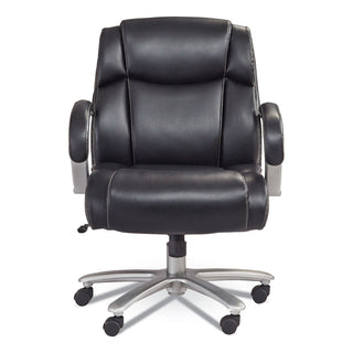 Safco® Lineage Big&Tall Mid Back Task Chair 24.5" Back, Max 350lb, 19.5" to 23.25" High Black Seat,Chrome,Ships in 1-3 Business Days (SAF3504BL)