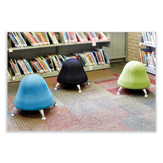 Safco® Runtz Ball Chair, Backless, Supports Up to 250 lb, Baby Blue Vinyl Seat, Silver Base (SAF4756BUV)