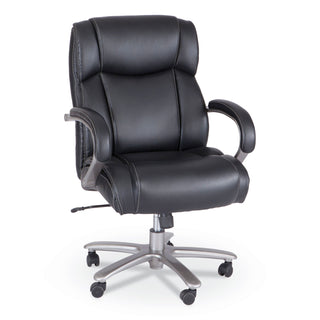 Safco® Lineage Big&Tall Mid Back Task Chair 28" Back, Max 400 lb, 21.5" to 25.25" High Black Seat, Chrome,Ships in 1-3 Business Days (SAF3503BL)