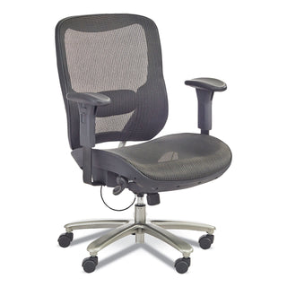 Safco® Lineage Big & Tall All-Mesh Task Chair, Supports 400lb, 19.5" - 23.25" High Black Seat,Chrome Base,Ships in 1-3 Business Days (SAF3505BL)