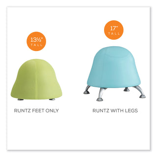 Safco® Runtz Ball Chair, Backless, Supports Up to 250 lb, Blue Fabric Seat, Silver Base (SAF4755BU)