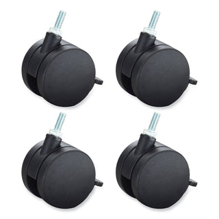 Safco® Carpet Casters for AlphaBetter Desks, 2.5" Wheel, Black, 4/Set (SAF1210BL)