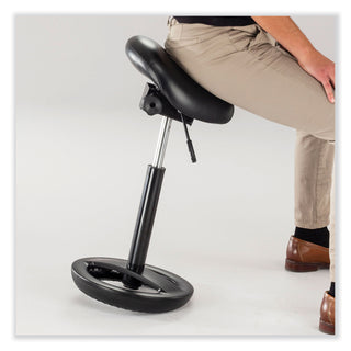 Safco® Twixt Extended-Height Saddle Seat Stool, Backless, Supports 300lb, 22.9" to 32.7" High Black Seat (SAF3006BV)