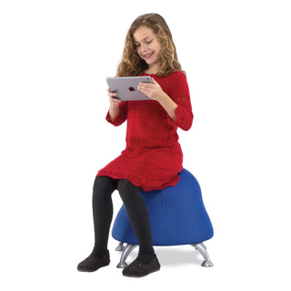 Safco® Runtz Ball Chair, Backless, Supports Up to 250 lb, Blue Fabric Seat, Silver Base (SAF4755BU)