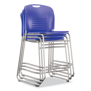 Safco® Vy Counter Height Chair, Supports Up to 350 lb, 25" Seat Height, Blue Seat, Blue Back, Silver Base (SAF4296BU)