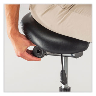 Safco® Twixt Extended-Height Saddle Seat Stool, Backless, Supports 300lb, 22.9" to 32.7" High Black Seat (SAF3006BV)