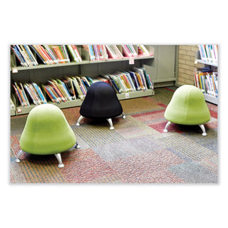 Safco® Runtz Ball Chair, Backless, Supports Up to 250 lb, Green Vinyl Seat, Silver Base (SAF4756GV)