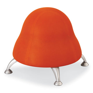 Safco® Runtz Ball Chair, Backless, Supports Up to 250 lb, Orange Fabric Seat, Silver Base (SAF4755OR)