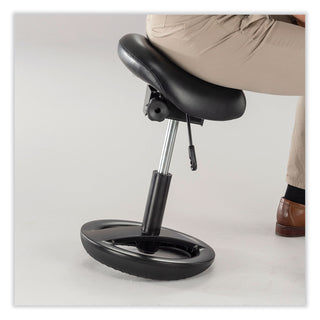 Safco® Twixt Sitting-Height Saddle Seat Stool, Backless, Max 300lb, 19" to 24" High Seat,Black Seat/Base,Ships in 1-3 Business Days (SAF3005BV)