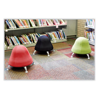 Safco® Runtz Ball Chair, Backless, Supports Up to 250 lb, Red Vinyl Seat, Silver Base (SAF4756RV)