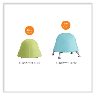 Safco® Runtz Ball Chair, Backless, Supports Up to 250 lb, Orange Fabric Seat, Silver Base (SAF4755OR)