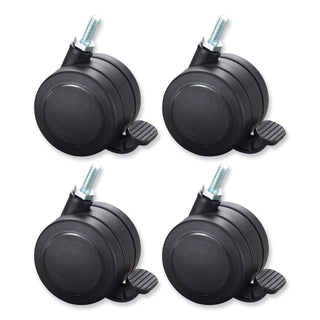 Safco® Hard Floor Casters for AlphaBetter Desks, 2.5" Wheel, Black, 4/Set (SAF1211BL)