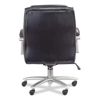 Safco® Lineage Big&Tall Mid Back Task Chair 28" Back, Max 400 lb, 21.5" to 25.25" High Black Seat, Chrome,Ships in 1-3 Business Days (SAF3503BL)