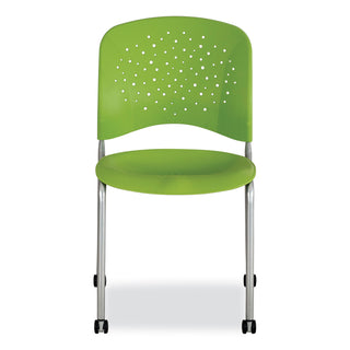 Safco® Reve GuestBistro Chair with Straight Legs, Supports Up to 250 lb, 18" Seat Height, Green Seat/Back, Silver Base, 2/Carton (SAF6805GN)