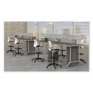 Safco® Shell Extended-Height Chair, Max 275 lb, 22" to 32" High Black/White Seat, White Back, Black Base, Ships in 1-3 Business Days (SAF7014WH)