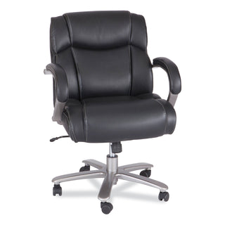 Safco® Lineage Big&Tall Mid Back Task Chair 24.5" Back, Max 350lb, 19.5" to 23.25" High Black Seat,Chrome,Ships in 1-3 Business Days (SAF3504BL)