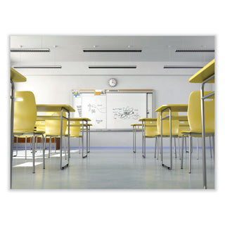 Ghent Horizontal Sliding Porcelain Magnetic Whiteboard, 72 x 48, White Surface, Satin Aluminum Frame (GHEHSM246)