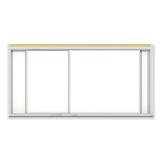 Ghent Horizontal Sliding Porcelain Magnetic Whiteboard, 72 x 48, White Surface, Satin Aluminum Frame (GHEHSM246)