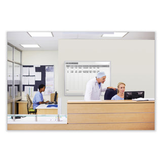 Ghent OR Schedule Magnetic Whiteboard, 96.5 x 48.5, White/Gray Surface, Satin Aluminum Frame (GHEGRPM313S48)