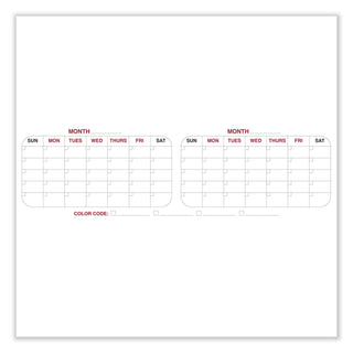 Ghent 4 Month Whiteboard Calendar with Radius Corners, 36 x 24, White/Red/Black Surface (GHE984516)