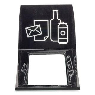 Safco® Mixx Recycling Center Lid, Topper Style, 9.87w x 19.87d x 0.62h, Black (SAF9449BL)
