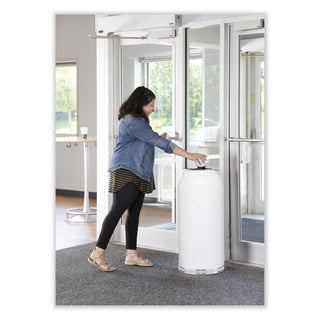 Safco® Open Top Dome Receptacle, 15 gal, Steel, White, Ships in 1-3 Business Days (SAF9639WH)