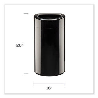 Safco® Open Top Oval Waste Receptacle, 14 gal, Steel, Black (SAF9921BL)