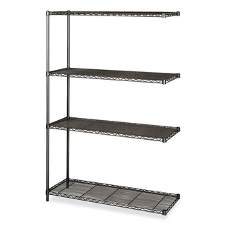 Safco® Wire Shelving Industrial 4 Shelf Add On Unit, 48w x 18d x 72h, Black (SAF5292BL)