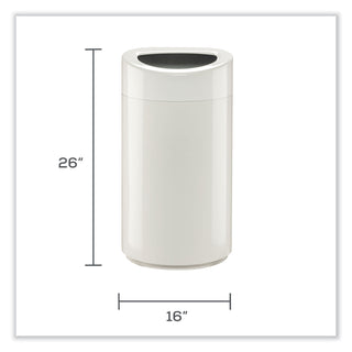 Safco® Open Top Oval Waste Receptacle, 14 gal, Steel, White (SAF9921WH)